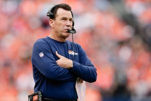 Oct 9, 2016; Denver, CO, USA; Denver Broncos head coach Gary Kubiak looks on in the fourth quarter against the Atlanta Falcons at Sports Authority Field at Mile High. The Falcons won 23-16. Mandatory Credit: Isaiah J. Downing-USA TODAY Sports