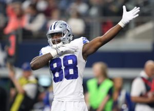 Dallas receiver Dez Bryant (88) signals for a first down late as The Cowboys beat the Ravens 27-17. ---Matthew Emmons-USA TODAY 