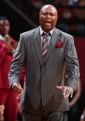 Dec 11, 2016; Tallahassee, FL, USA;Florida State Seminoles head coach Leonard Hamilton reacts in the first half against the Florida Gators at the Donald L. Tucker Center. Mandatory Credit: Phil Sears-USA TODAY Sports