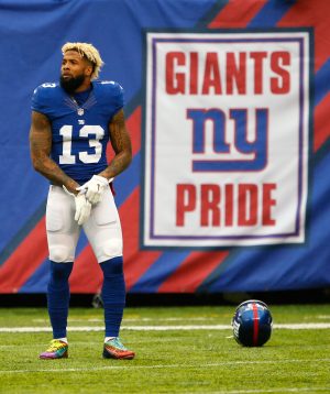 Dec 18, 2016; East Rutherford, NJ, USA; New York Giants wide receiver Odell Beckham (13) during warm up before game against Detroit Lions at MetLife Stadium. Mandatory Credit: Noah K. Murray-USA TODAY Sports