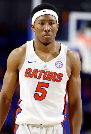 Dec 21, 2016; Gainesville, FL, USA; Florida Gators guard KeVaughn Allen (5) during the second half at Exactech Arena at the Stephen C. O'Connell. Florida Gators defeated the Arkansas Little Rock Trojans 94-71. Mandatory Credit: Kim Klement-USA TODAY Sports