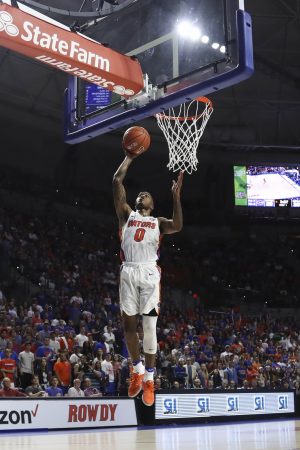 Jan 3, 2017; Gainesville, FL, USA; Florida Gators guard Kasey Hill (0) takes a shot in the first half against Mississippi Rebels at Exactech Arena at the Stephen C. O'Connell Center. Mandatory Credit: Logan Bowles-USA TODAY Sports 