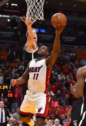Jan 30, 2017; Miami, FL, USA; Miami Heat guard Dion Waiters (11) drives the ball to the lane against the Brooklyn Nets during the first half at American Airlines Arena. Mandatory Credit: Jasen Vinlove-USA TODAY Sports