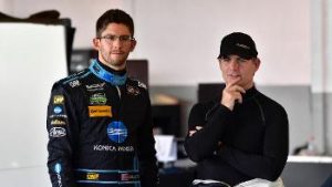 Gordon (right), readies himself for the Rolex 24 on Saturday.