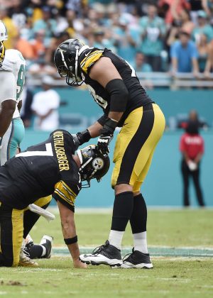 Roethlisberger injured his left knee in the game. --Steve Mitchell-USA TODAY 