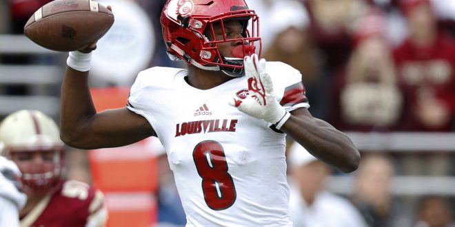 Men's adidas Lamar Jackson Red Louisville Cardinals Alumni Football Jersey