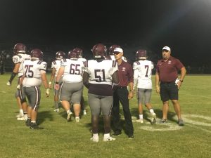 Fuhr talks to lineman