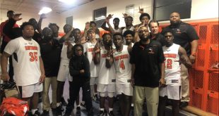 Hawthorne boys' basketball celebrates win in locker room