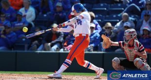 Gators' shortstop hits ball