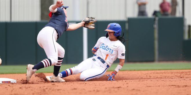 Gators' Hannah Adams slides into second