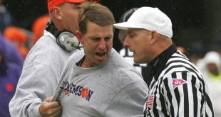 Dabo Swinney yells at official