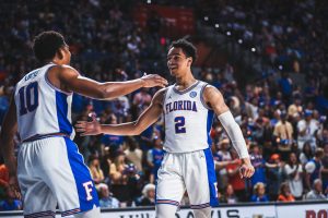 Nembhard celebrates with teammate
