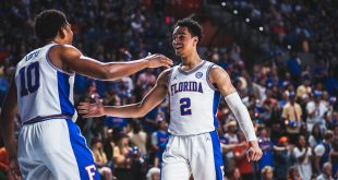 Nembhard celebrates with teammate