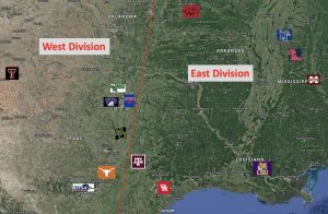 Realignment SWC Divisions Mapped