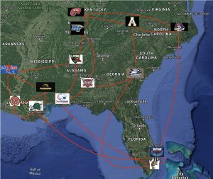 Realignment Southern Conference Mapped