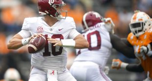 Alabama quarterback Mac Jones against Tennessee Football