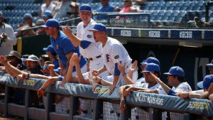 Gators celebrate in dugout