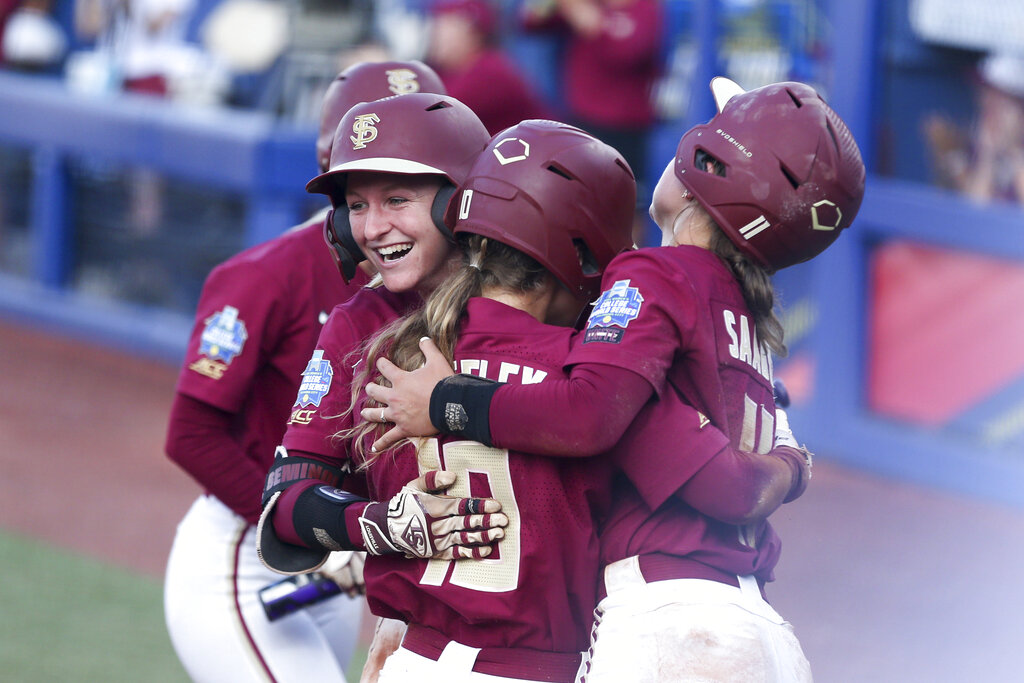 Florida State Softball Wins First Game of WCWS Championship Against