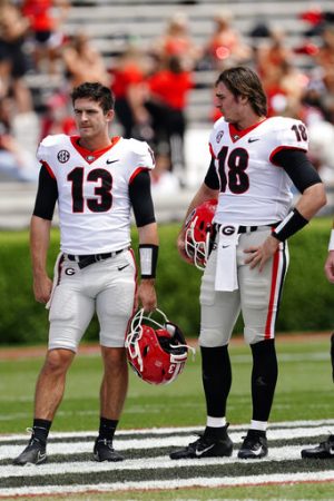 Georgia players on sideline