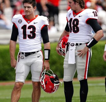 Georgia players on sideline