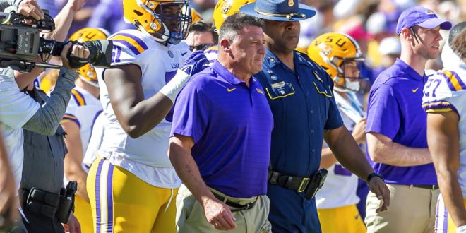 Ed Orgeron after a win