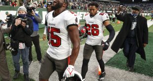 Tampa Bay Buccaneers celebrate win over Jets last weekend