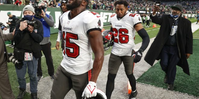 Tampa Bay Buccaneers celebrate win over Jets last weekend