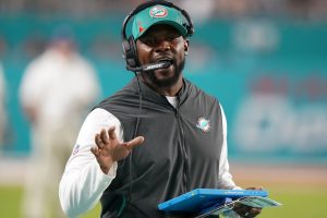 Brian Flores in his last game as Dolphins head coach