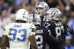 Raiders celebrate win in the AFC