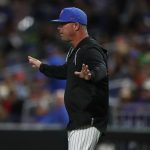 Kevin O'Sullivan walks to the mound during a Florida baseball game in 2022.