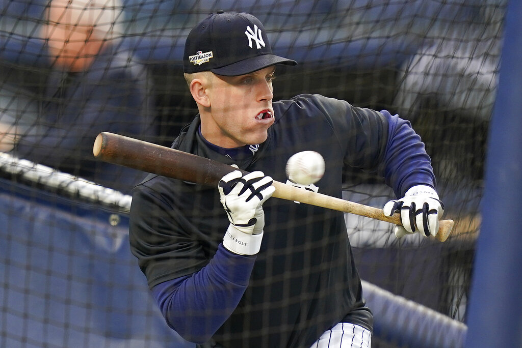 Talkin' Yanks on X: Harrison Bader's mouthguard is still out in full force   / X