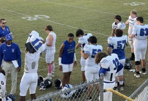 Players getting ready before last game of seaosn