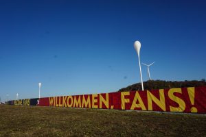 Allianz Arena welcomed fans into the stadium with banners, 3-foot-tall football helmets and a fan fest that included DJs and food vendors. The fan fest mimicked a typical NFL game tailgate.