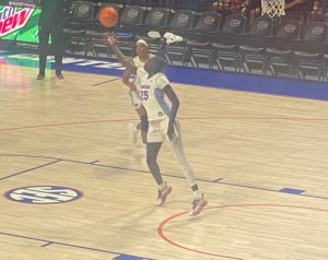 Faith Dut warming up before a game.