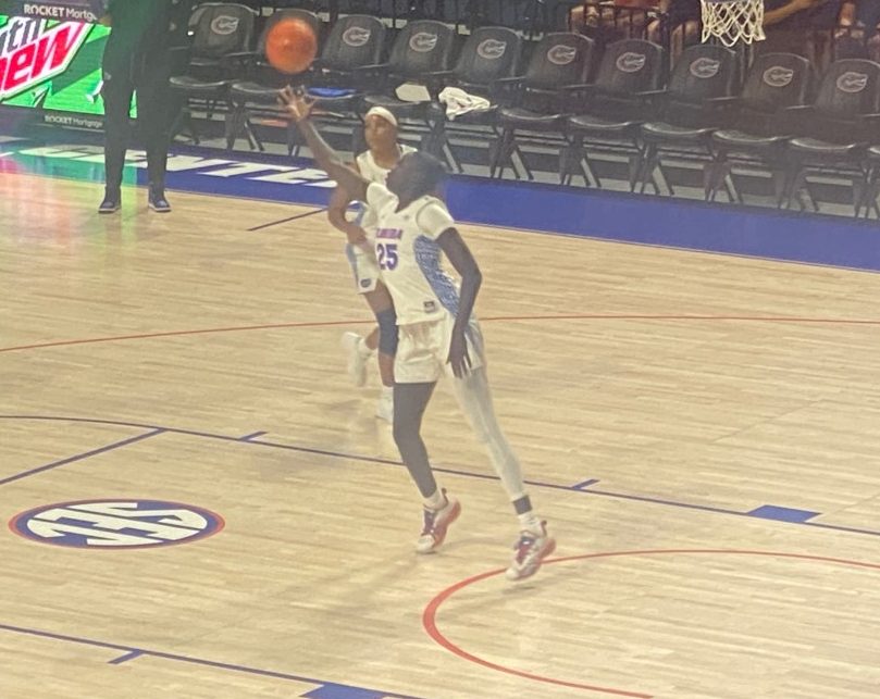 Faith Dut warming up before a game.