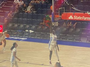 Faith Dut warming up before a game.