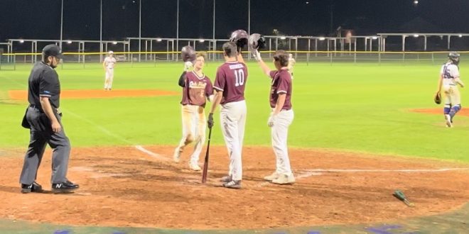 Jackson Beach rounding the bases for Oak Hall.