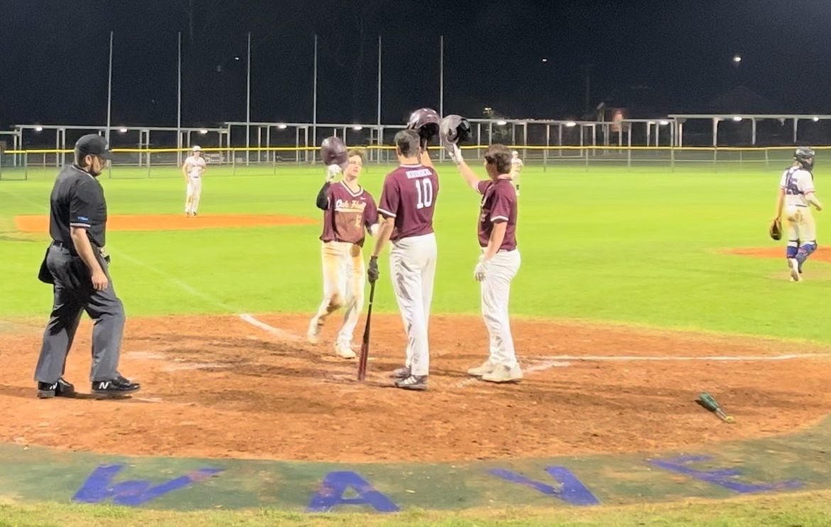 Jackson Beach rounding the bases for Oak Hall.