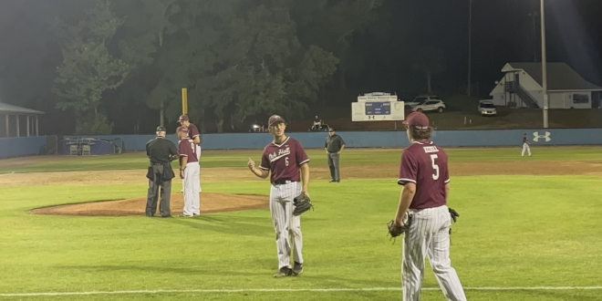 Troy Freeman on the mound for Oak Hall