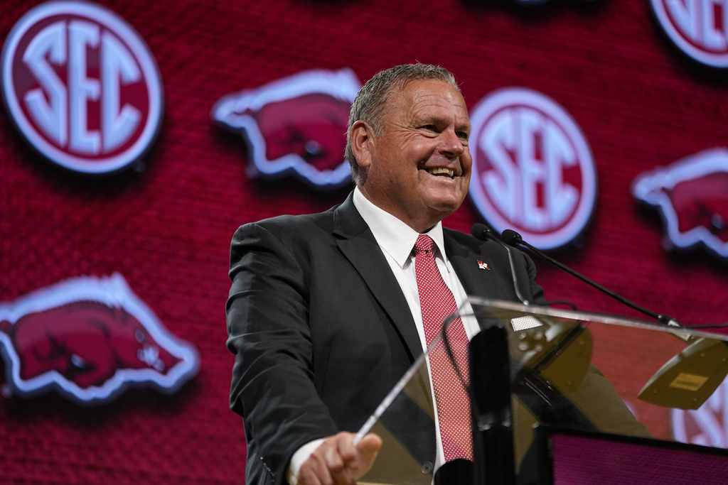 Sam Pittman Takes Podium at SEC Media Days ESPN 98.1 FM 850 AM WRUF