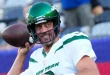 Jets quarterback Aaron Rodgers takes the field against the Buffalo Bills on Monday. (USATI)