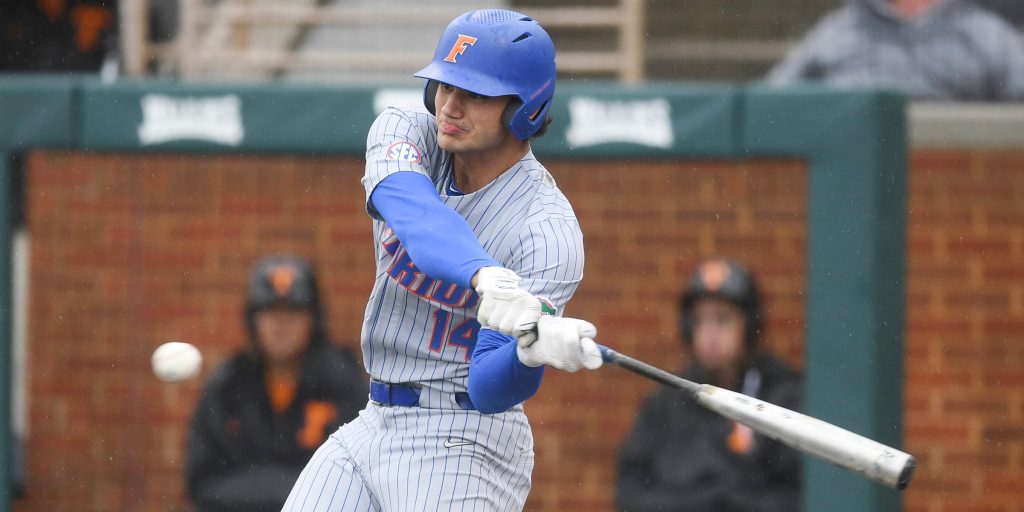 Florida s Jac Caglianone swings during an NCAA college baseball game against Tennessee on Saturday, April 8, 2023 in Lindsey Nelson Stadium