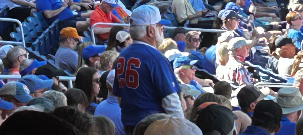 Every home game, Gordon Burleson can be seen leading his traditional cheers at Condron Ballpark. 