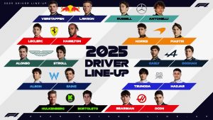 The Formula 1 driver lineup for 2025 features a few notable changes.