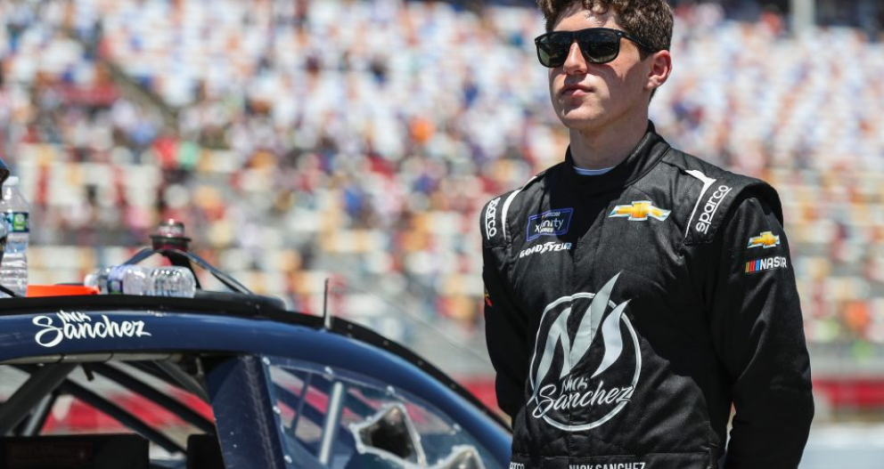 Nicholas Sanchez preparing for a race.