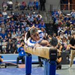Florida gymnast eMjae Frazier competes on the beam against Alabama on Friday, Jan.16, 2026. (Bayden Armstrong/WRUF)
