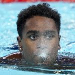 Josh Liendo, pictured in the men’s 100-meter butterfly final during the Paris 2024 Olympic Summer Games, totaled a Florida-high six medals and was named the SEC Men's Swimmer of the Meet last weekend.