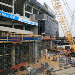 Construction on the Northwest corner of EverBank Stadium continues with construction during a press conference at the Miller Electric Center, Wednesday, Jan. 14, 2026, in Jacksonville, Fla.