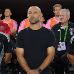 Sep 30, 2025; Fort Lauderdale, Florida, USA; Inter Miami CF head coach Javier Mascherano looks on from the bench before the game against the Chicago Fire at Chase Stadium.