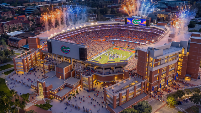 Ben Hill Griffin Stadium, known as “The Swamp,” is set for a $1.45 billion renovation project that will modernize the nearly 100-year-old venue while maintaining its 88,000-seat capacity. (Photo courtesy of Florida Athletics)